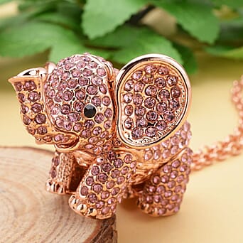 https://tjcuk.sirv.com/Products/85/4/8540880/Pink-Black-Crystal-Glamorous-Elephant-Theme-Necklace-Size-24-2-Ext-in-_8540880_2.jpg?w=342&h=342