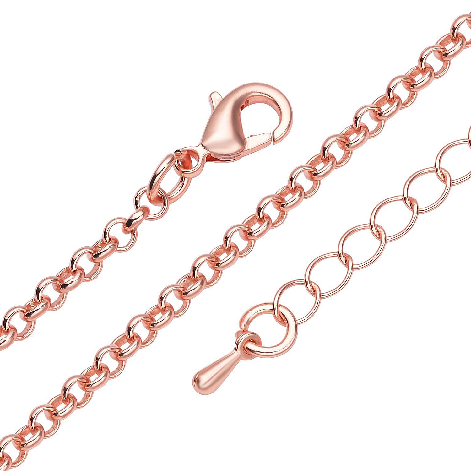 Pink & Black Crystal Glamorous Elephant Theme Necklace (Size - 24-2 Ext) in Rose Gold Tone