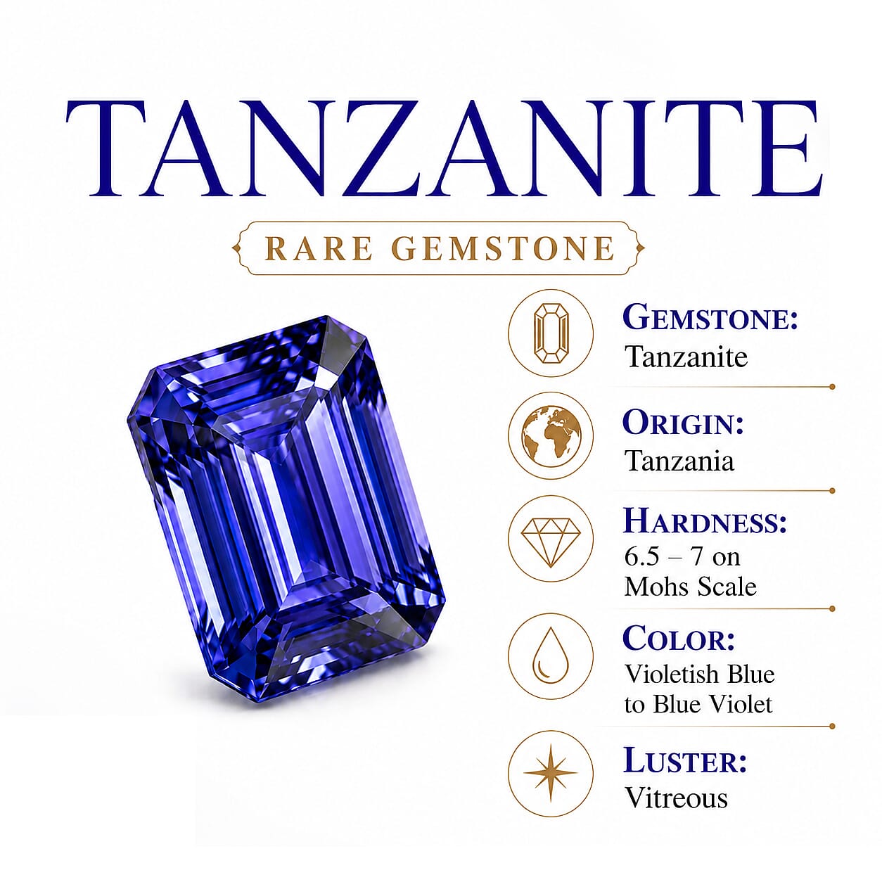 D'Joy Tanzanite, Lab Grown Diamond Trilogy Ring in  Sterling Silver (I1-G-H)