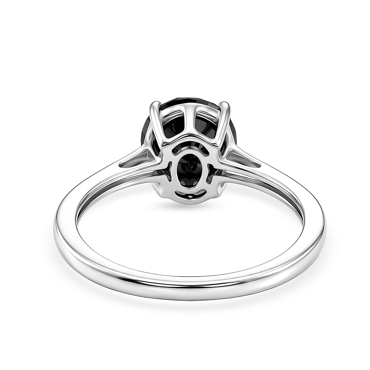 Close Out Deal - THE REBEL STONE - 9K White Gold Natural Black Diamond Solitaire Ring 2.00 Ct