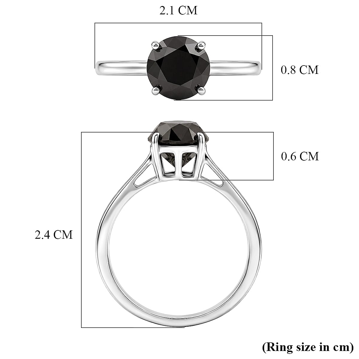 Close Out Deal - THE REBEL STONE - 9K White Gold Natural Black Diamond Solitaire Ring 2.00 Ct