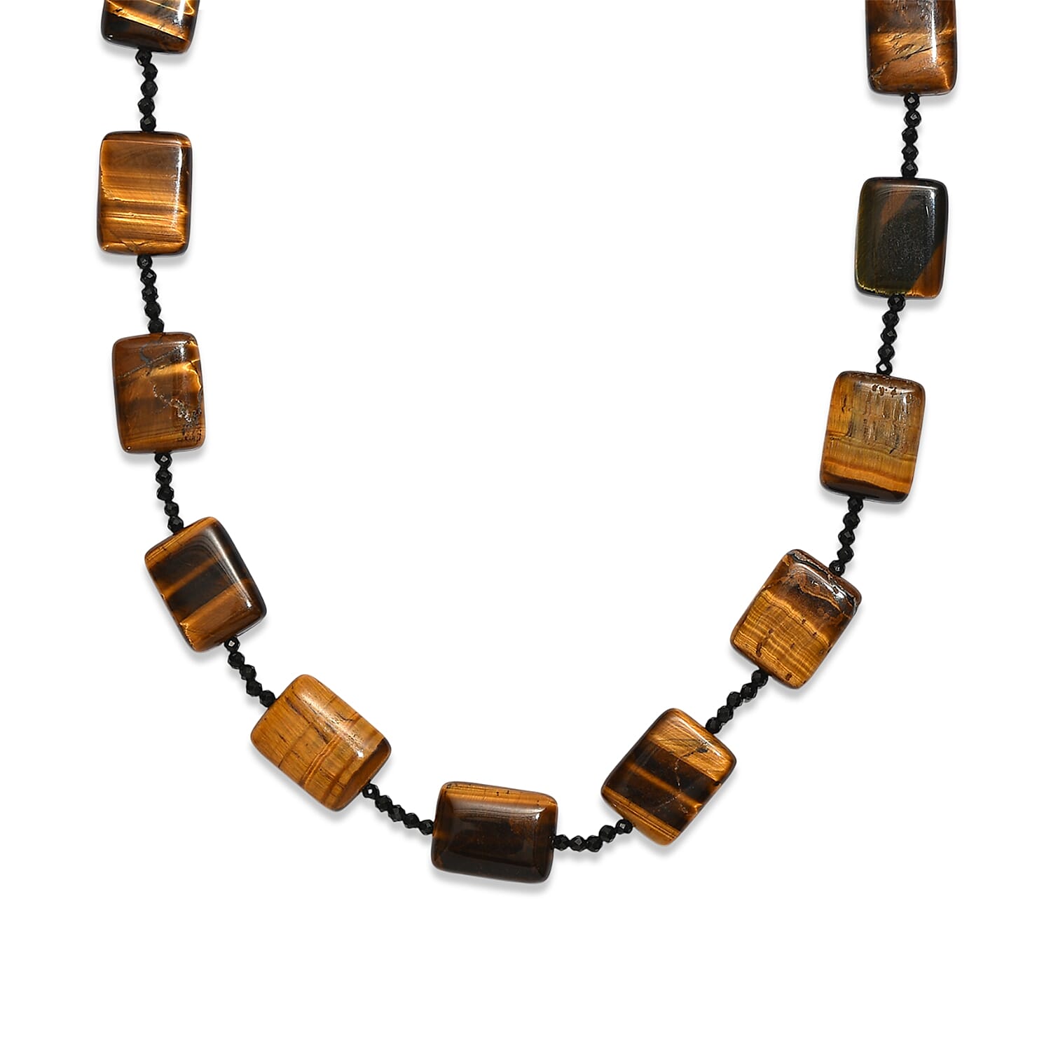 Tigers Eye & Black Spinel Necklace (Size - 26) 280.00 Ct.