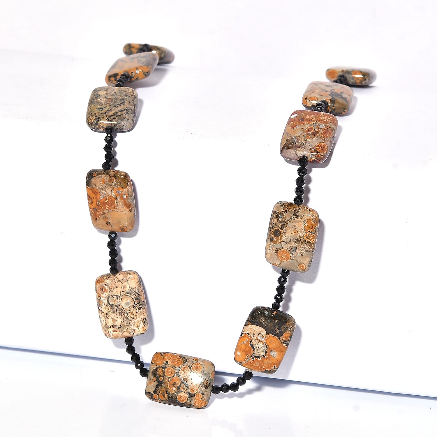 Bumble Bee Jasper & Black Spinel Necklace (Size - 26) 215.00 Ct.