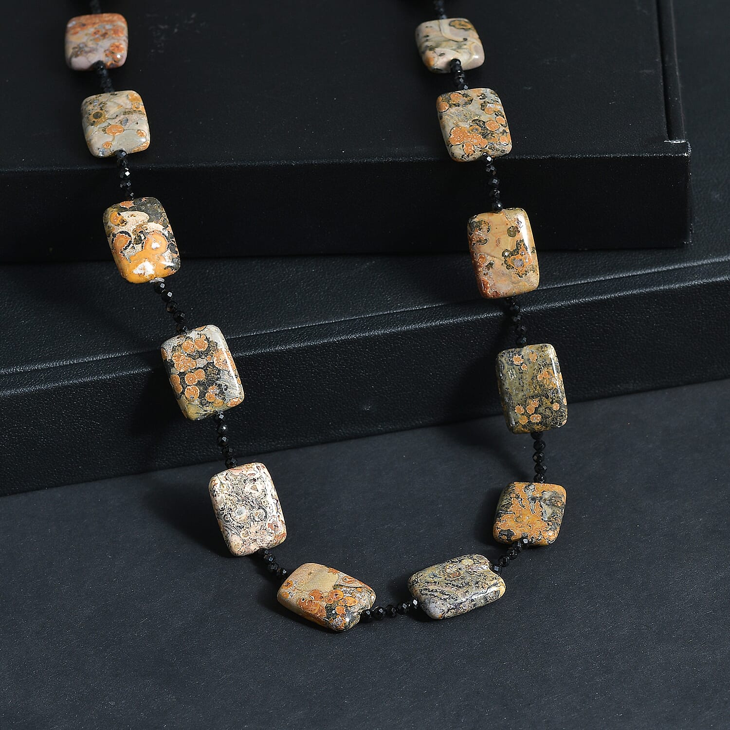 Bumble Bee Jasper & Black Spinel Necklace (Size - 26) 215.00 Ct.