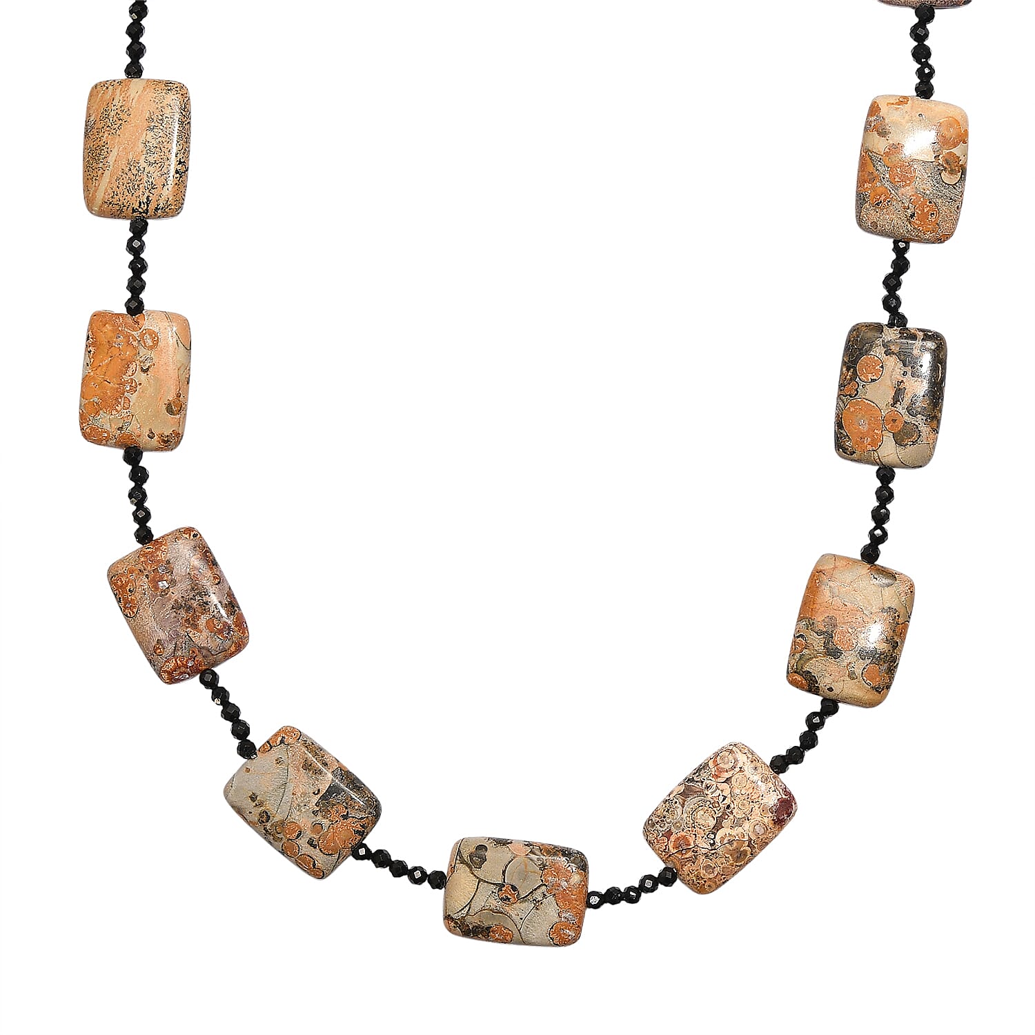 Bumble Bee Jasper & Black Spinel Necklace (Size - 26) 215.00 Ct.