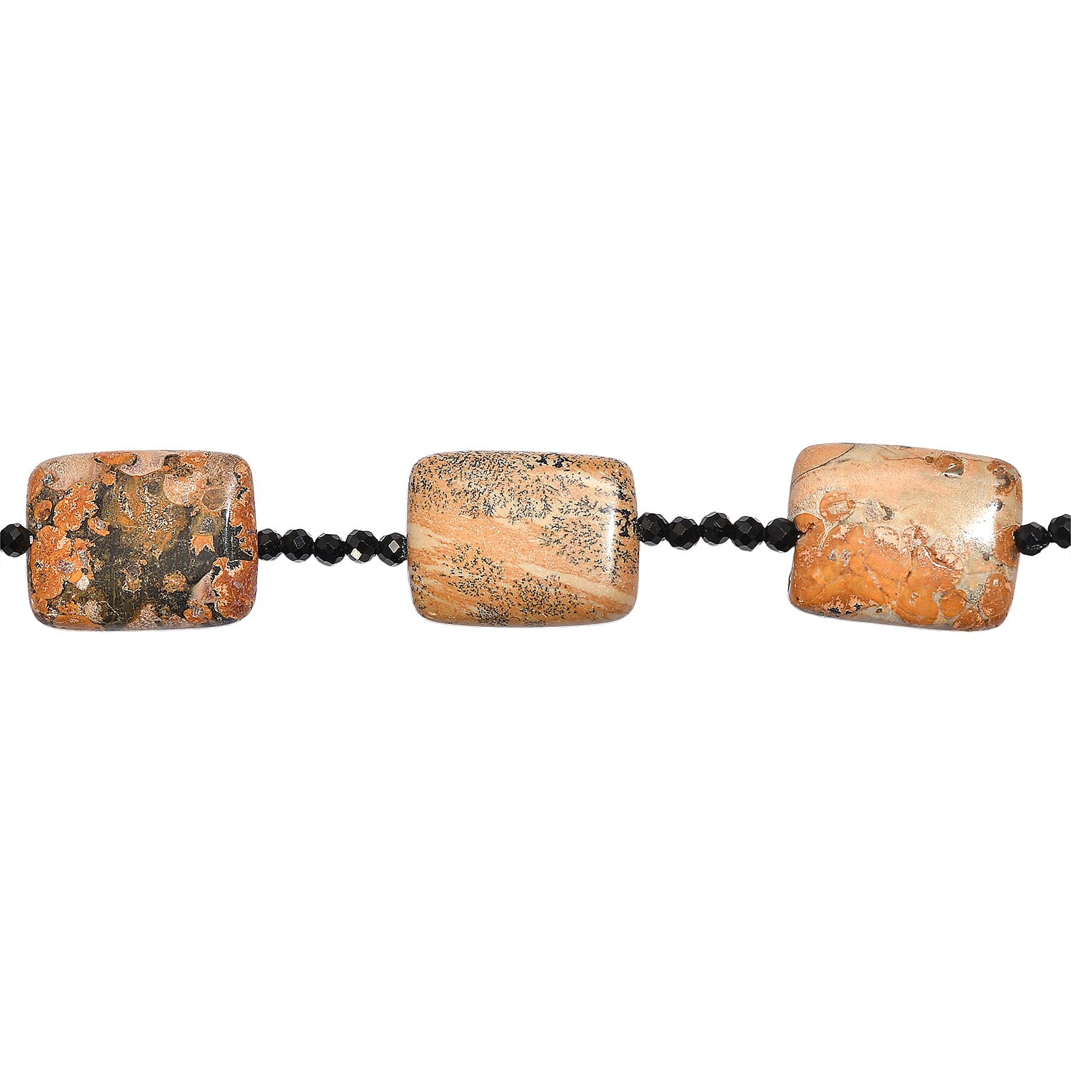 Bumble Bee Jasper & Black Spinel Necklace (Size - 26) 215.00 Ct.