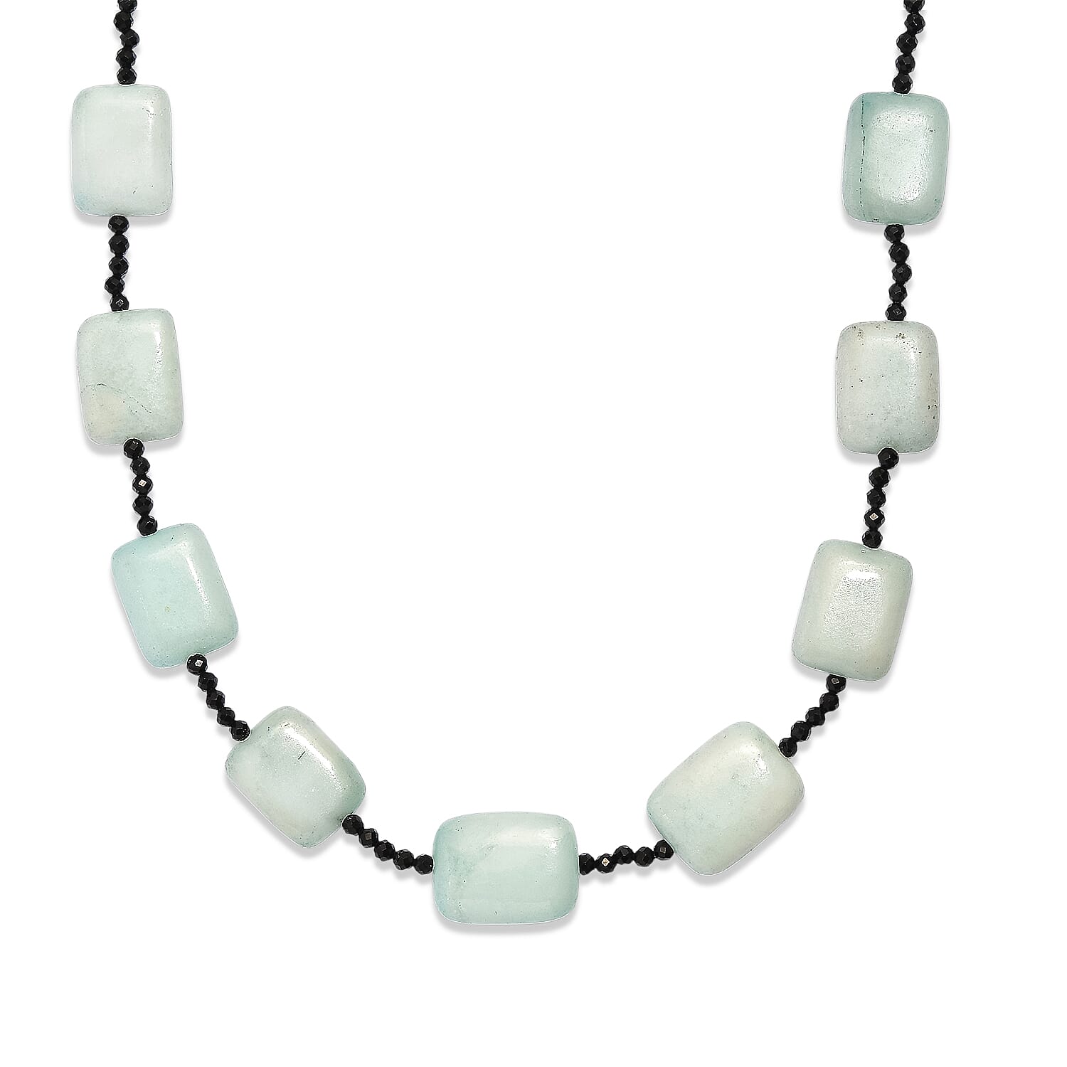 Amazonite & Black Spinel Necklace (Size - 26) 280.00 Ct.