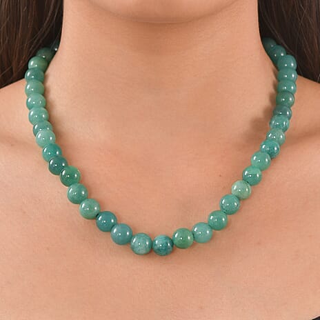 EverTrue - Green Agate Necklace (Size - 18-2 Ext) in Yellow Gold Tone 315.00 Ct.