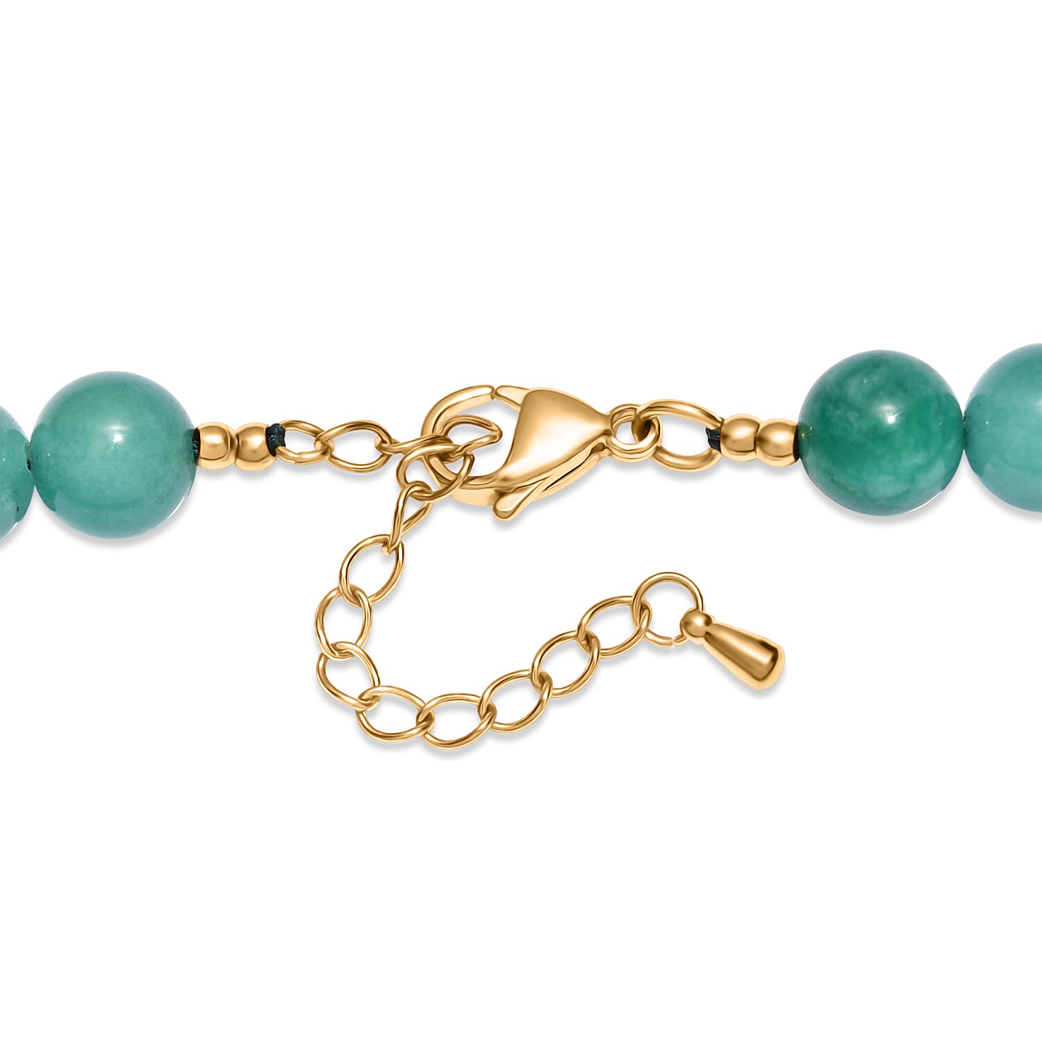 EverTrue - Green Agate Necklace (Size - 18-2 Ext) in Yellow Gold Tone 315.000 Ct.