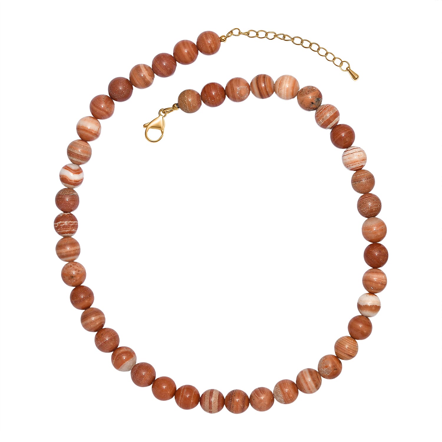 EverTrue - Red Malachite Necklace (Size - 18-2 Ext) in Yellow Gold Tone 315.00 Ct.