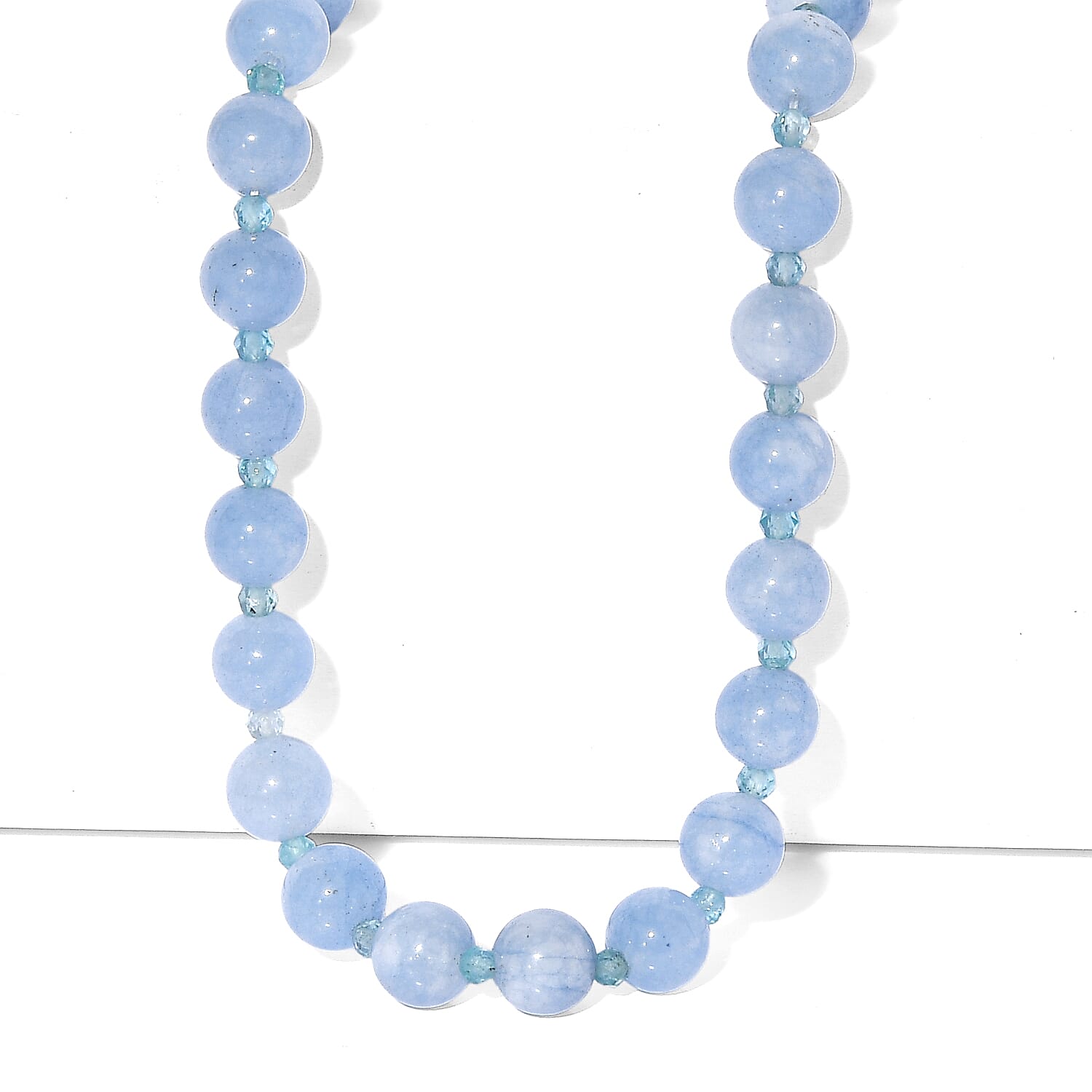 EverTrue - Milky Aquamarine & Blue Apatite Beads Necklace (Size - 20-1 Ext) 185.00 Ct.