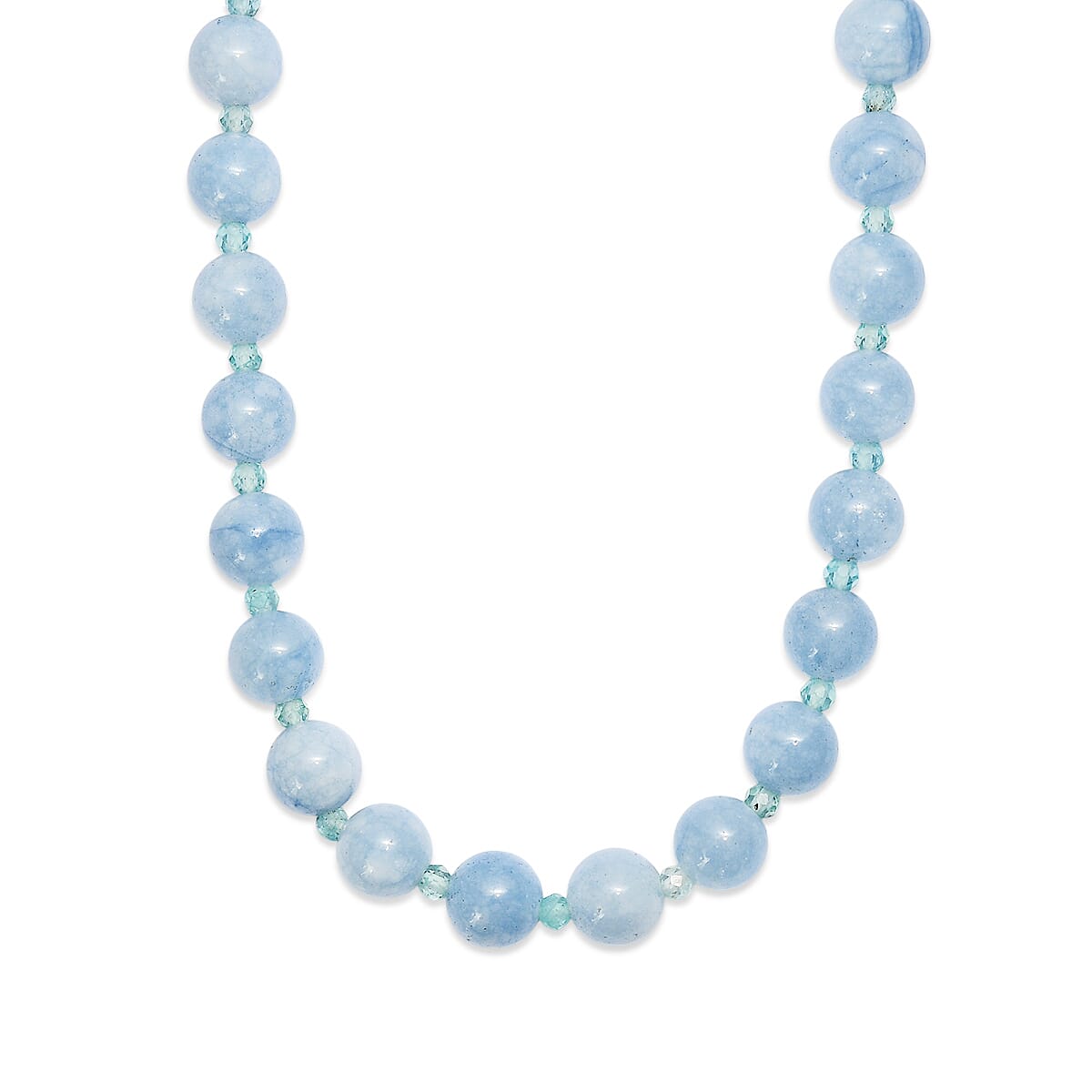 EverTrue - Milky Aquamarine & Blue Apatite Beads Necklace (Size - 20-1 Ext) 185.00 Ct.