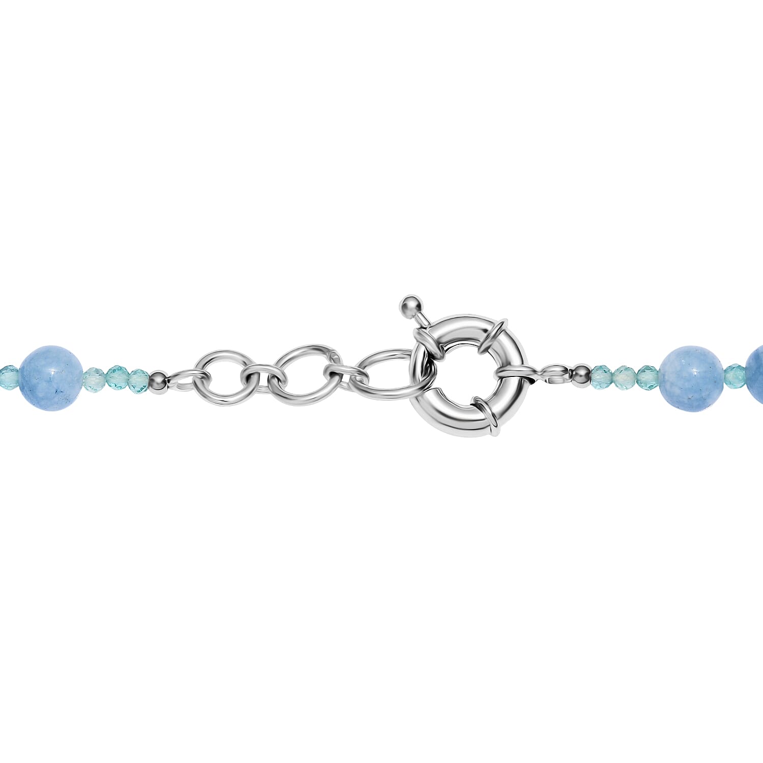 EverTrue - Milky Aquamarine & Blue Apatite Beads Necklace (Size - 20-1 Ext) 185.00 Ct.