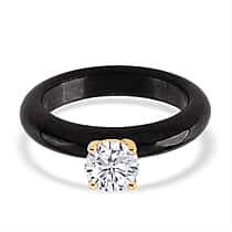 D'Joy 9K Yellow Gold SI Natural Jade, Lab Grown Diamond SI Fancy Ring, Gold Wt.0.2 Gms  16.500  Ct.