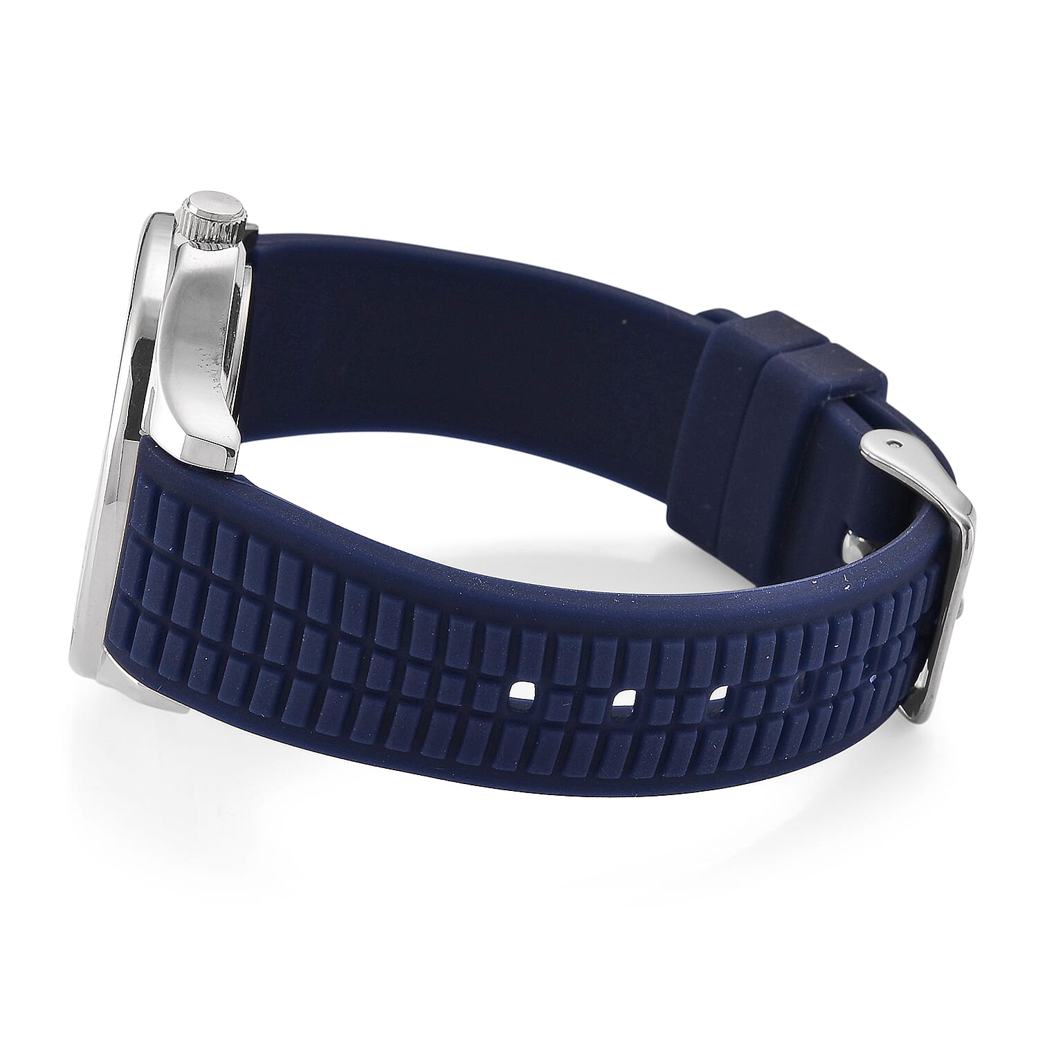 STRADA Classic PC21S Japan Movement Water Resistant Blue Hydraulic Literal Dial & PNP Steel Plating Unisex Watch with Blue Silicone Strap