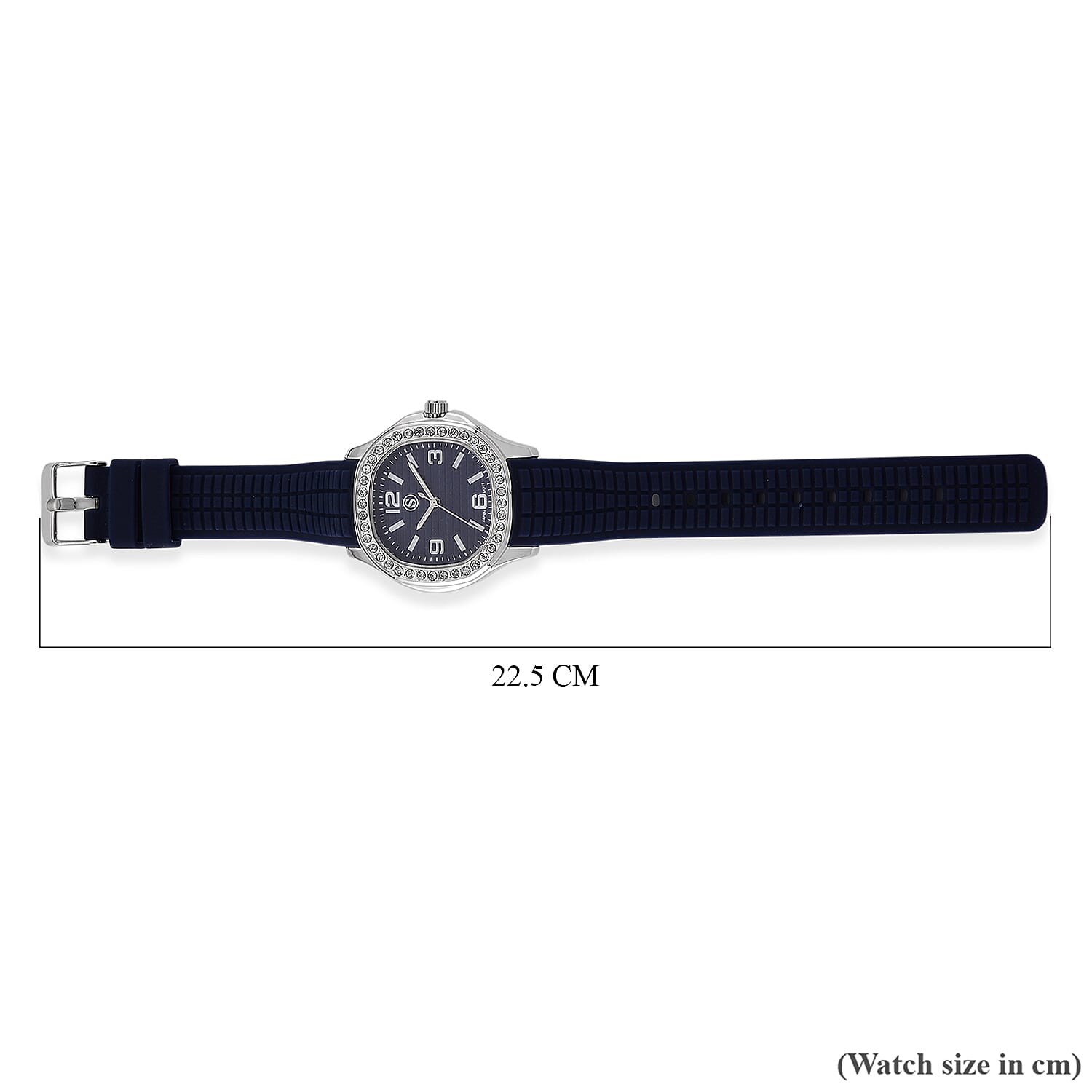 STRADA Classic PC21S Japan Movement Water Resistant Blue Hydraulic Literal Dial & PNP Steel Plating Unisex Watch with Blue Silicone Strap