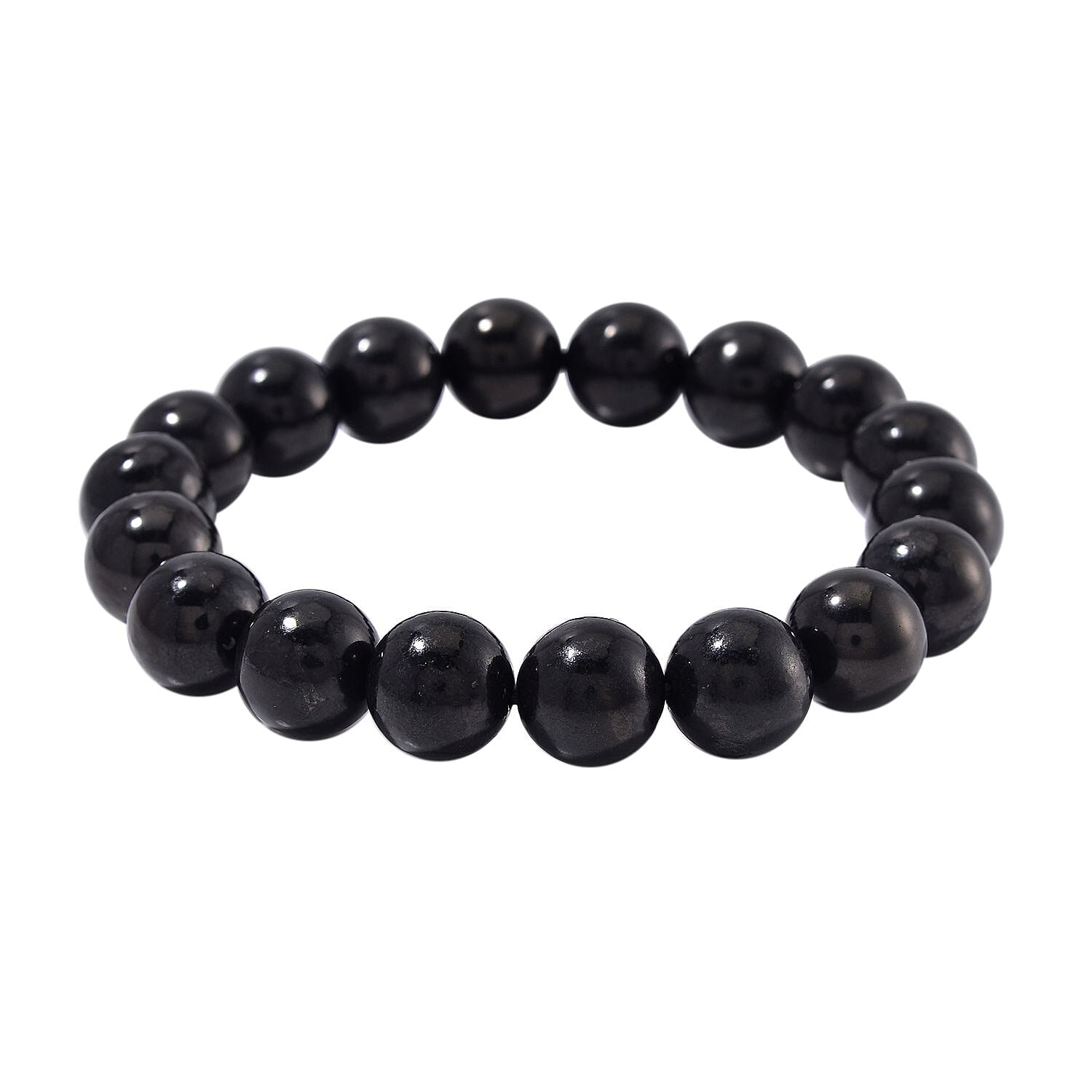 Shungite Beads Stretchable Bracelet (Size - 7 to 7.5) 200.00 Ct.