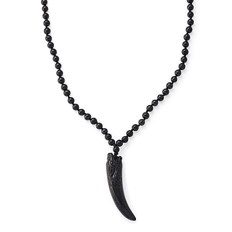 Shungite Tusk Carved Necklace (Size - 28) 130.00 Ct.