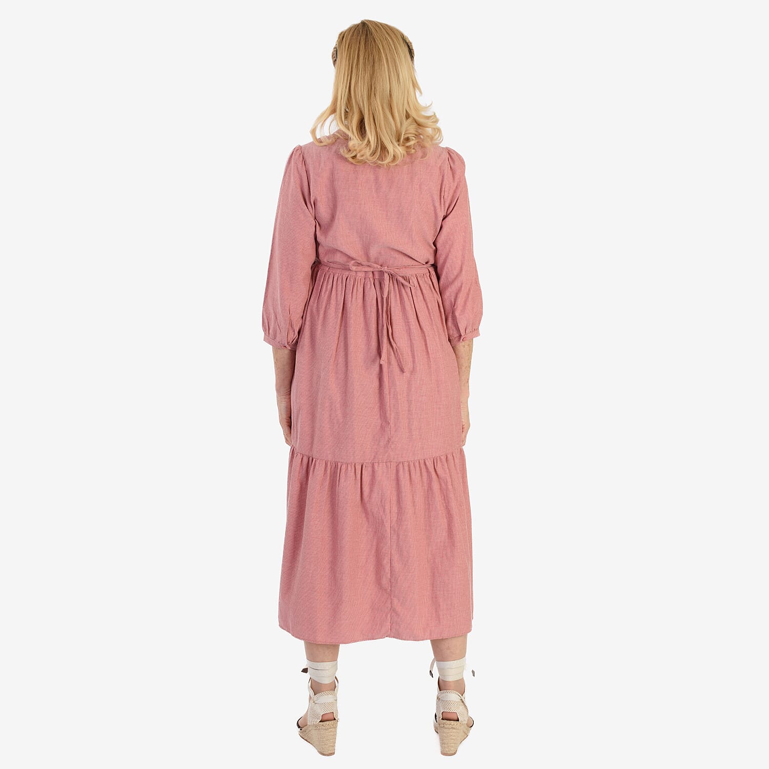 Marina Kaneva Puffed Sleeve Dress (Size 16) - Peach