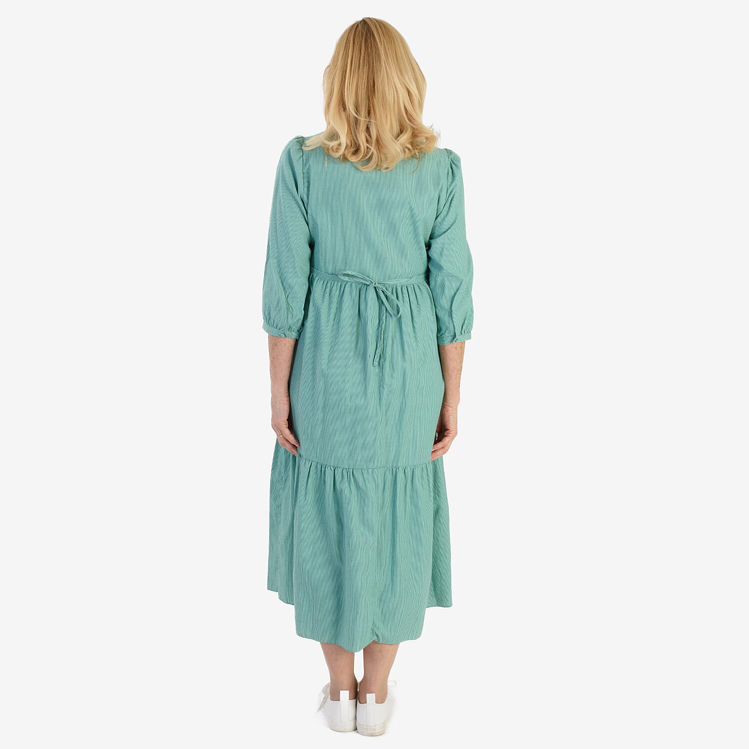 Marina Kaneva Puffed Sleeve Dress (Size 20) - Green