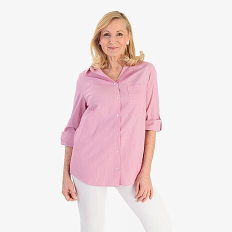 Marina Kaneva Classic Shirt With Pocket (Size 10) - Pink