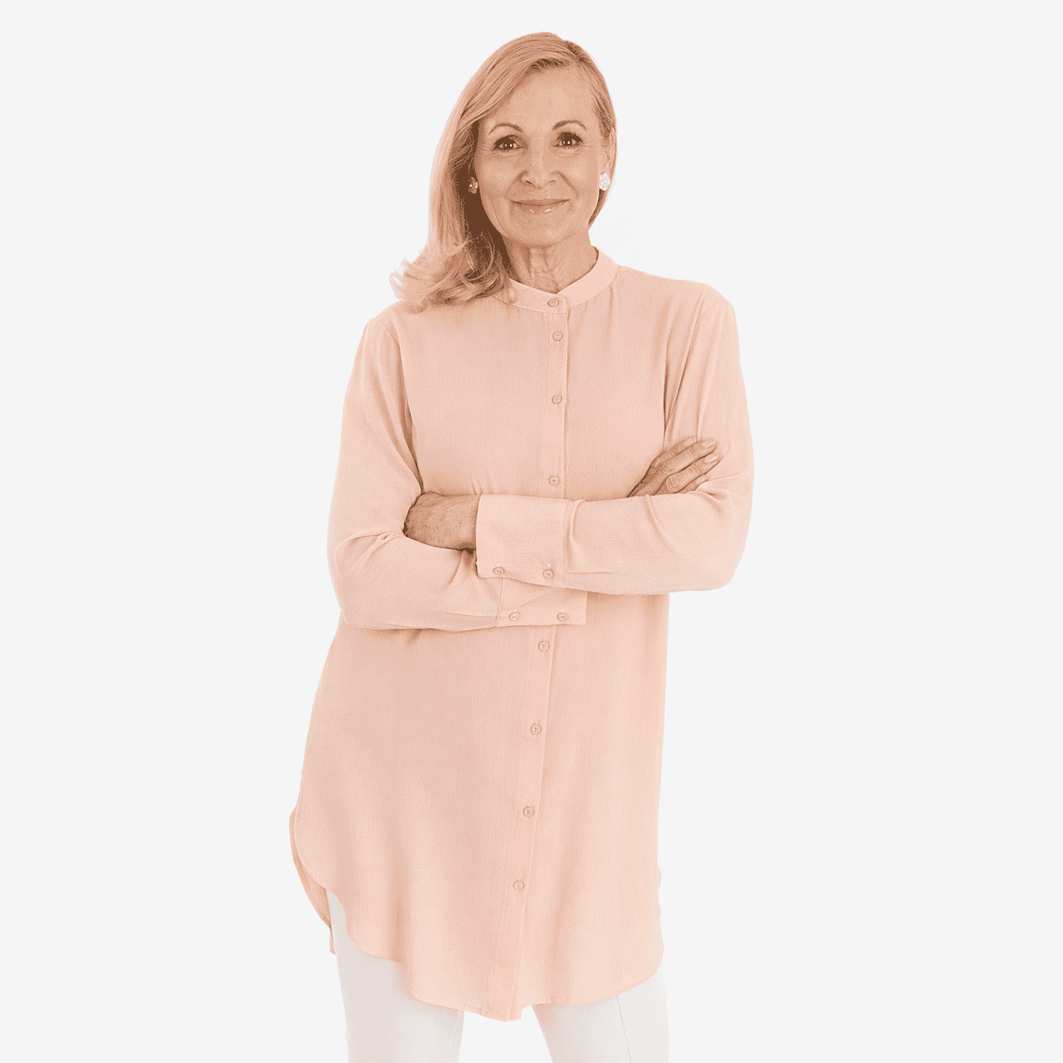 Marina Kaneva Button Down Shirt (Size 18) - Peach
