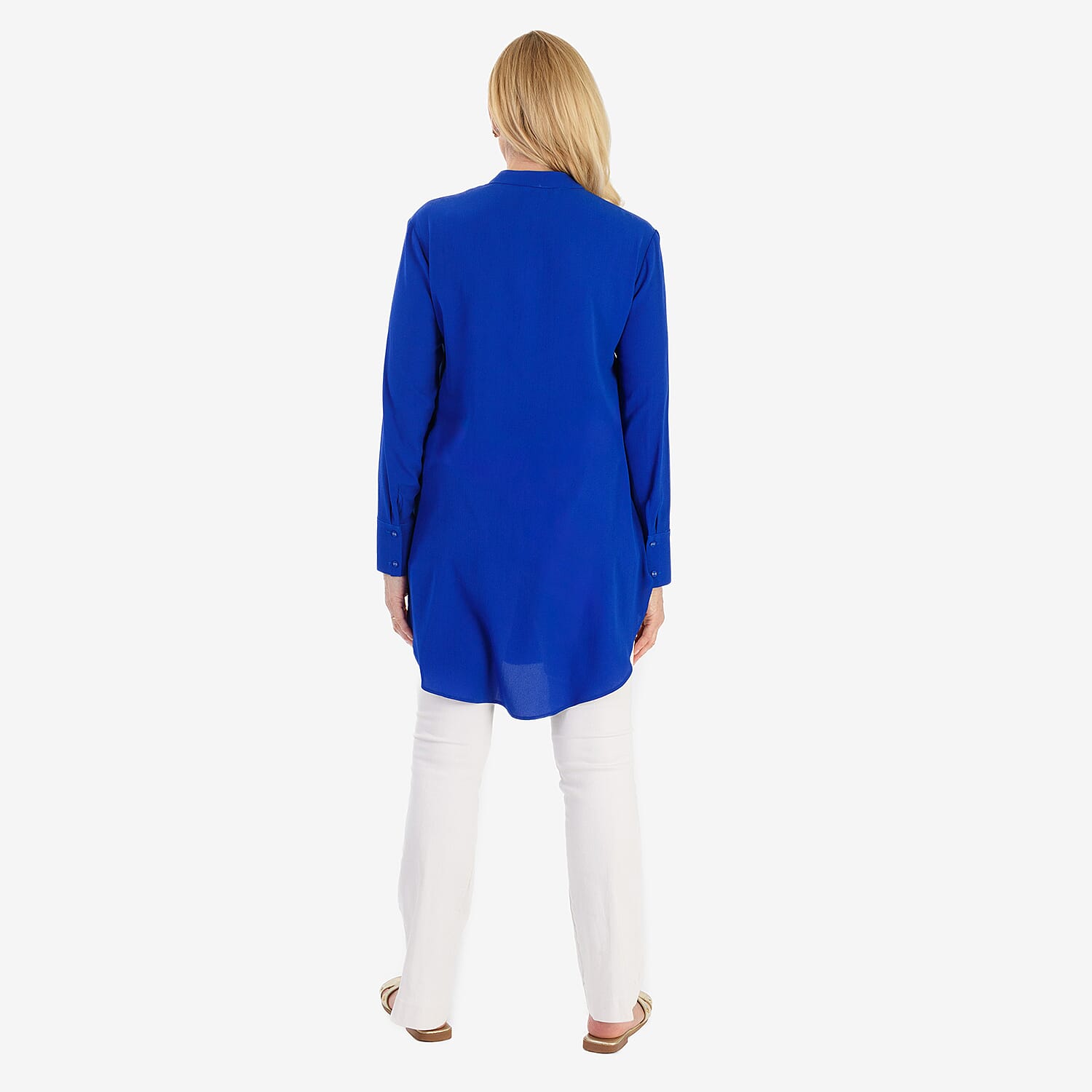 Marina Kaneva Button Down Shirt (Size 10) - Royal Blue