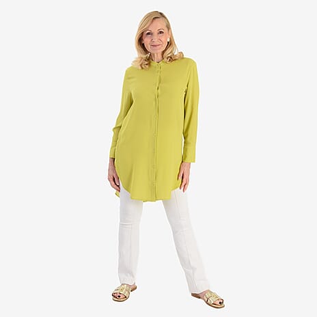 Marina Kaneva Button Down Shirt (Size 12) - Lime