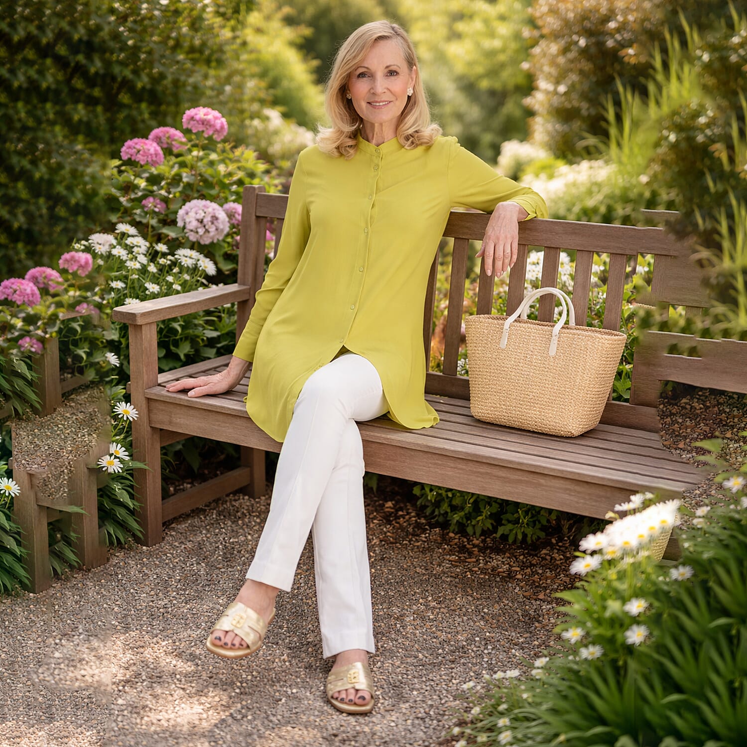 Marina Kaneva Button Down Shirt (Size 10) - Lime