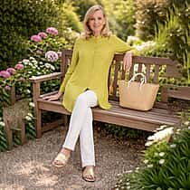 Marina Kaneva Button Down Shirt (Size 10) - Lime