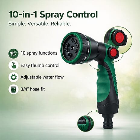 DEKTON Easy Use 10 Function Spray Nozzle - Green