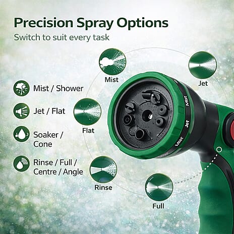 DEKTON Easy Use 10 Function Spray Nozzle - Green