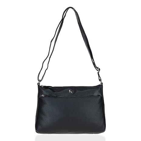 Ashwood Leather Balmoral Handbag with Adjustable Shoulder Strap - Black
