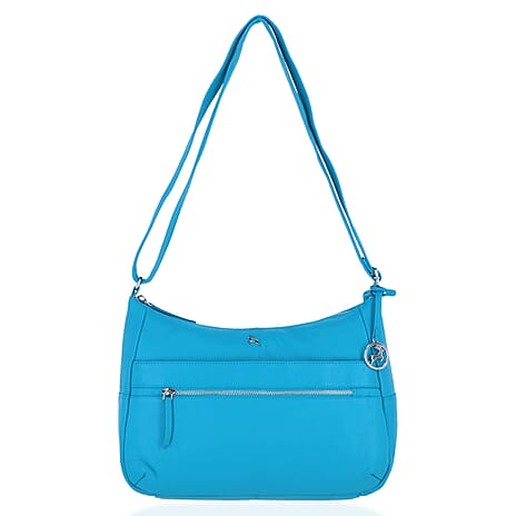 Ashwood Meath Leather Handbag with Adjustable Shoulder Strap - Blue