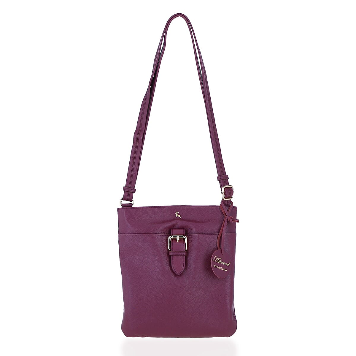 Ashwood Buckle Crossbody Bag - Wine