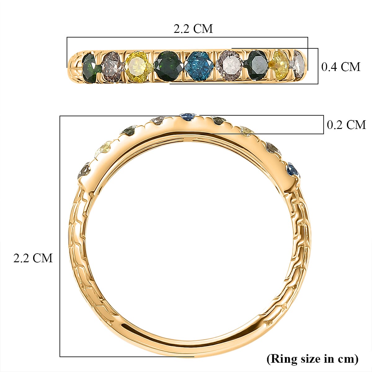 D'Joy Multi Diamond Ring in Sterling Silver 0.58 Ct.