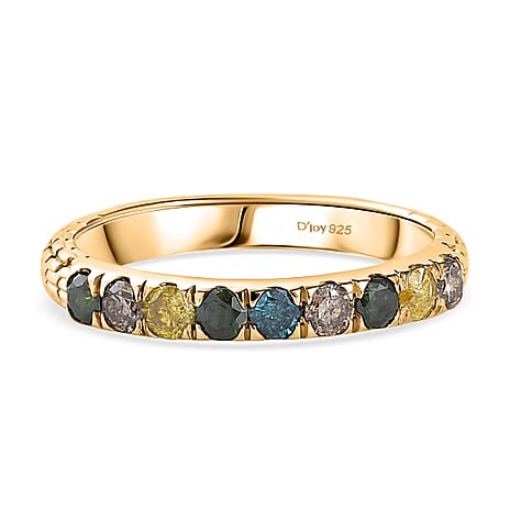 D'Joy Multi Diamond Ring in 18K Vermeil Yellow Gold Plated Sterling Silver 0.58 Ct.