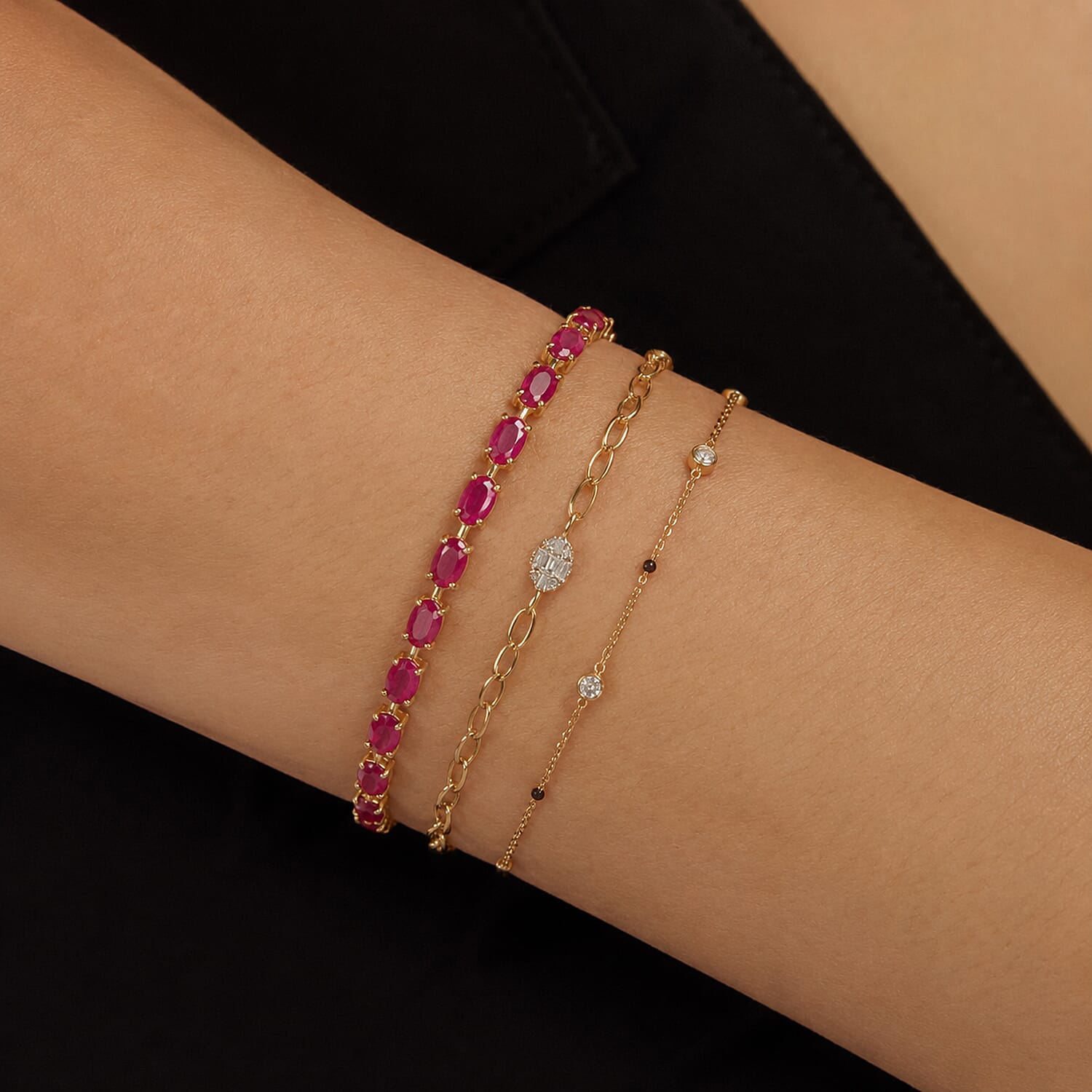 African Ruby Tennis Bracelet (Size - 7-2 Ext) with Lobster Clasp  5.22 Ct.