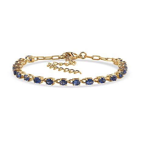 EverTrue - Kyanite Tennis Bracelet (Size - 7-2 Ext) in Yellow Gold Tone 4.84 Ct.