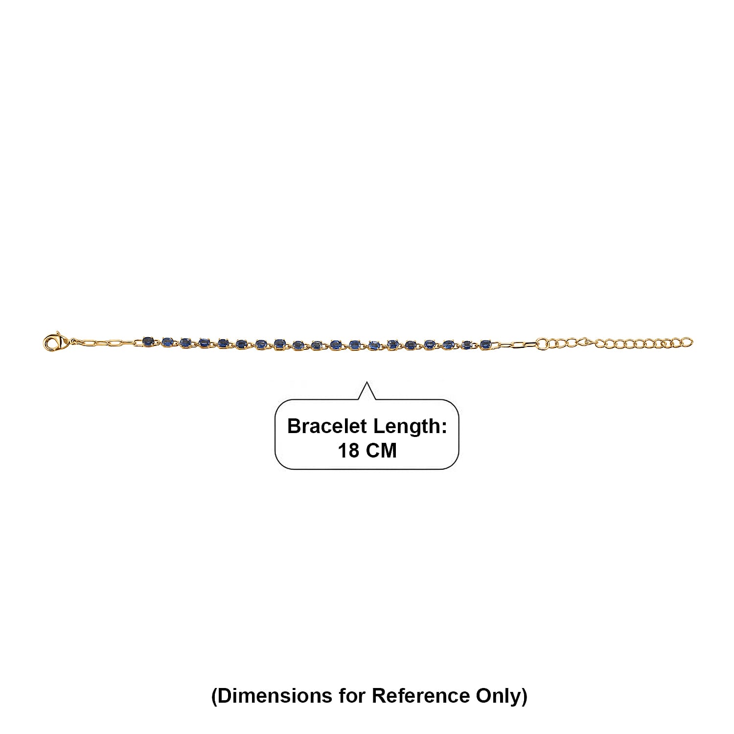 EverTrue - Kyanite Tennis Bracelet (Size - 7-2 Ext) in Yellow Gold Tone 4.84 Ct.