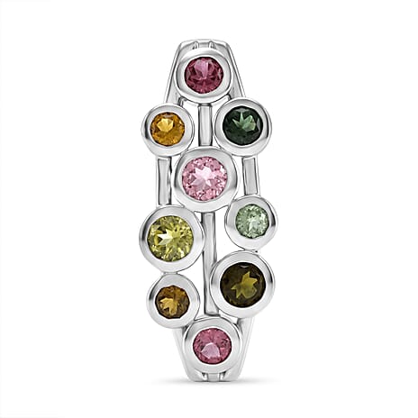 D'Joy - Multi-Tourmaline Pendant in Rhodium Overlay Sterling Silver  1.75 Ct.