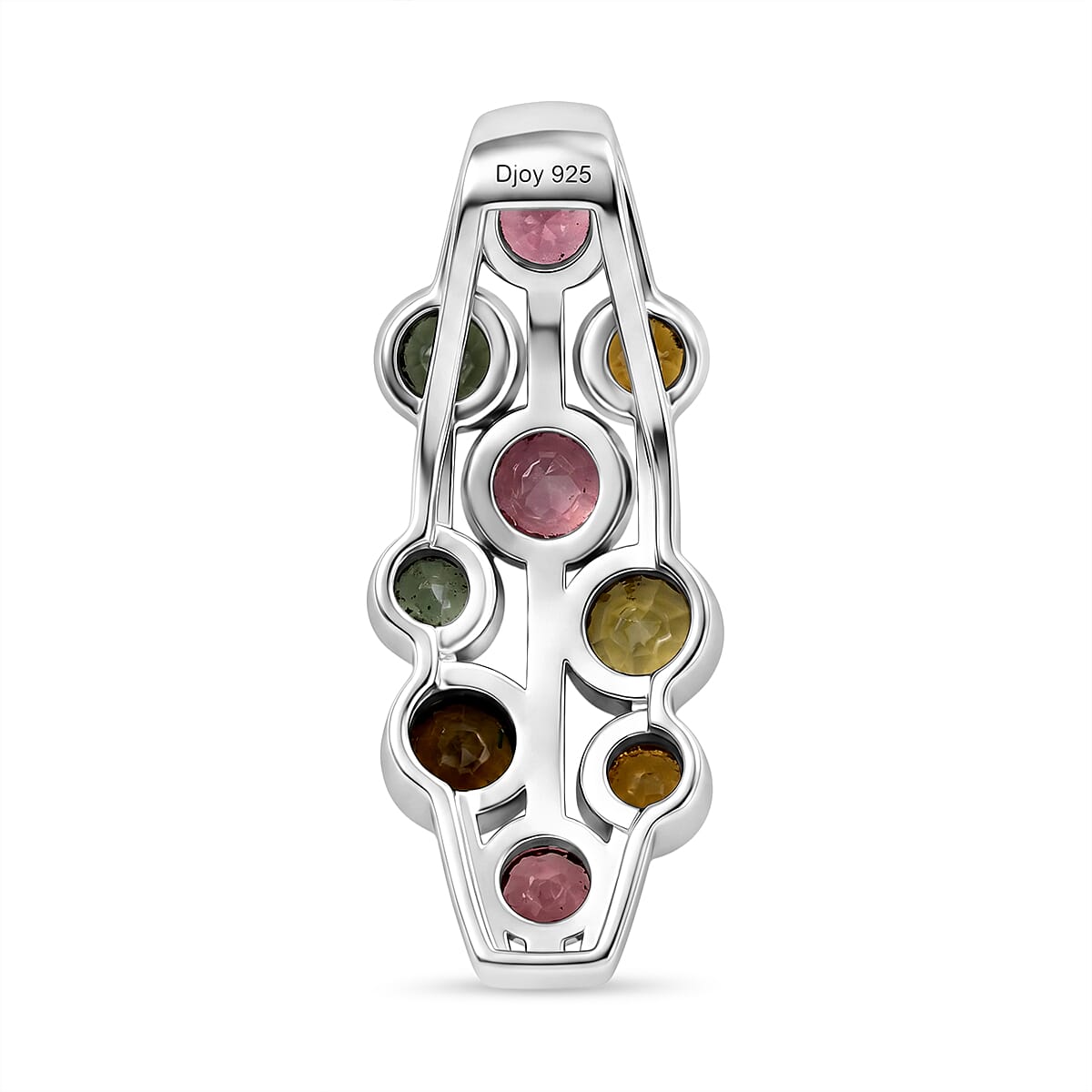 D'Joy - Multi-Tourmaline Pendant in Rhodium Overlay Sterling Silver  1.75 Ct.