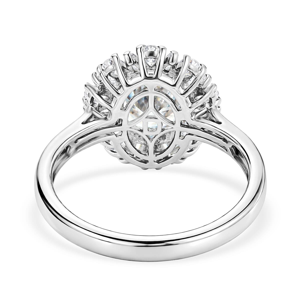 D'Joy - Moissanite Halo Ring in Rhodium Overlay Sterling Silver 2.81 Ct.