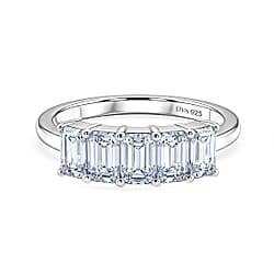 D'Joy - Moissanite 5 Stone Ring in Sterling Silver 1.37 Ct.