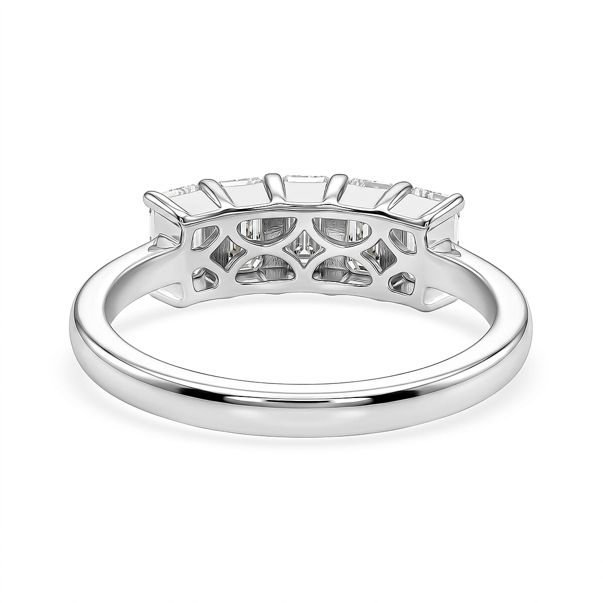 D'Joy - Moissanite 5 Stone Ring in Sterling Silver 1.37 Ct.