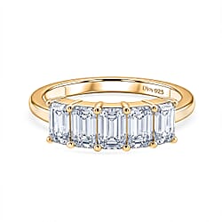 D'Joy - Moissanite 5 Stone Ring in Sterling Silver 1.37 Ct.