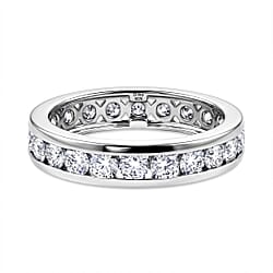D'Joy - Moissanite Full Eternity Band Ring in Sterling Silver 2.10 Ct.