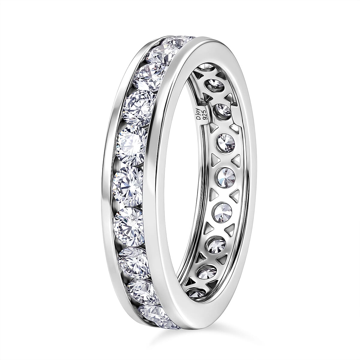 D'Joy - Moissanite Full Eternity Band Ring in Sterling Silver 2.10 Ct.