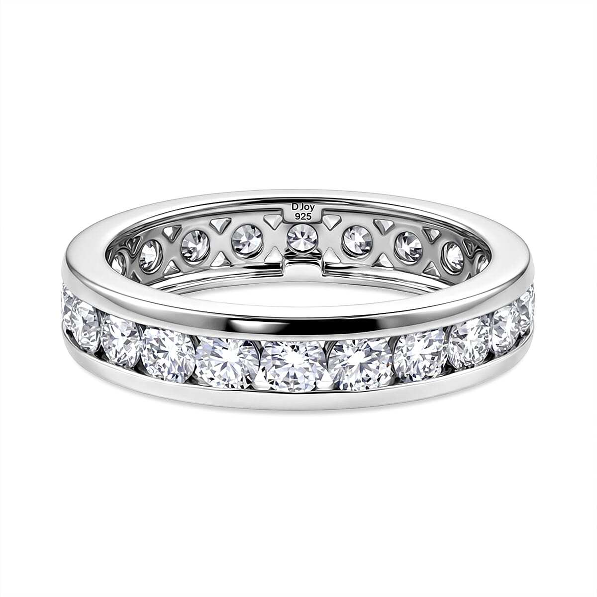 D'Joy - Moissanite Full Eternity Band Ring in Sterling Silver 2.10 Ct.