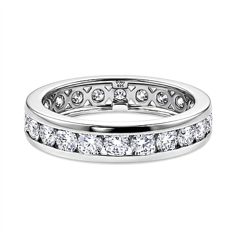 D'Joy Moissanite Ring in Platinum OverlaySterling Silver  2.200  Ct.